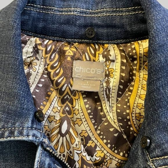 Chico’s Quilted Denim Jacket - Picture 5 of 8